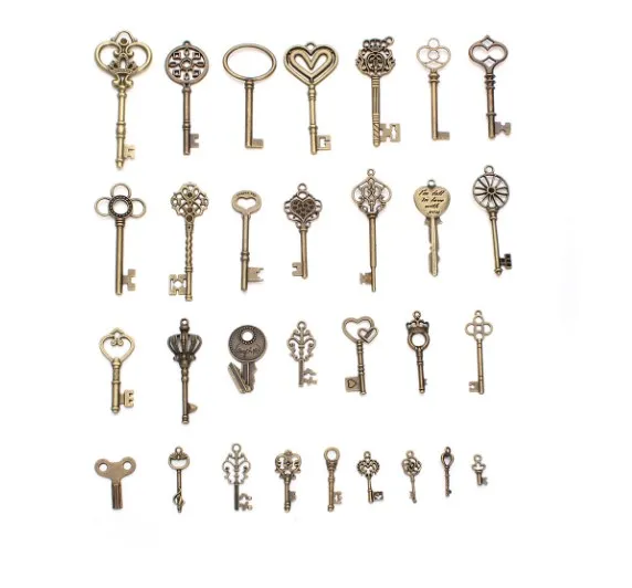 

24 шт./лот смешанный случайный разъем для ключа Подвеска из металлического сплава для DIY браслета ожерелья изготовления ювелирных изделий dsf4e