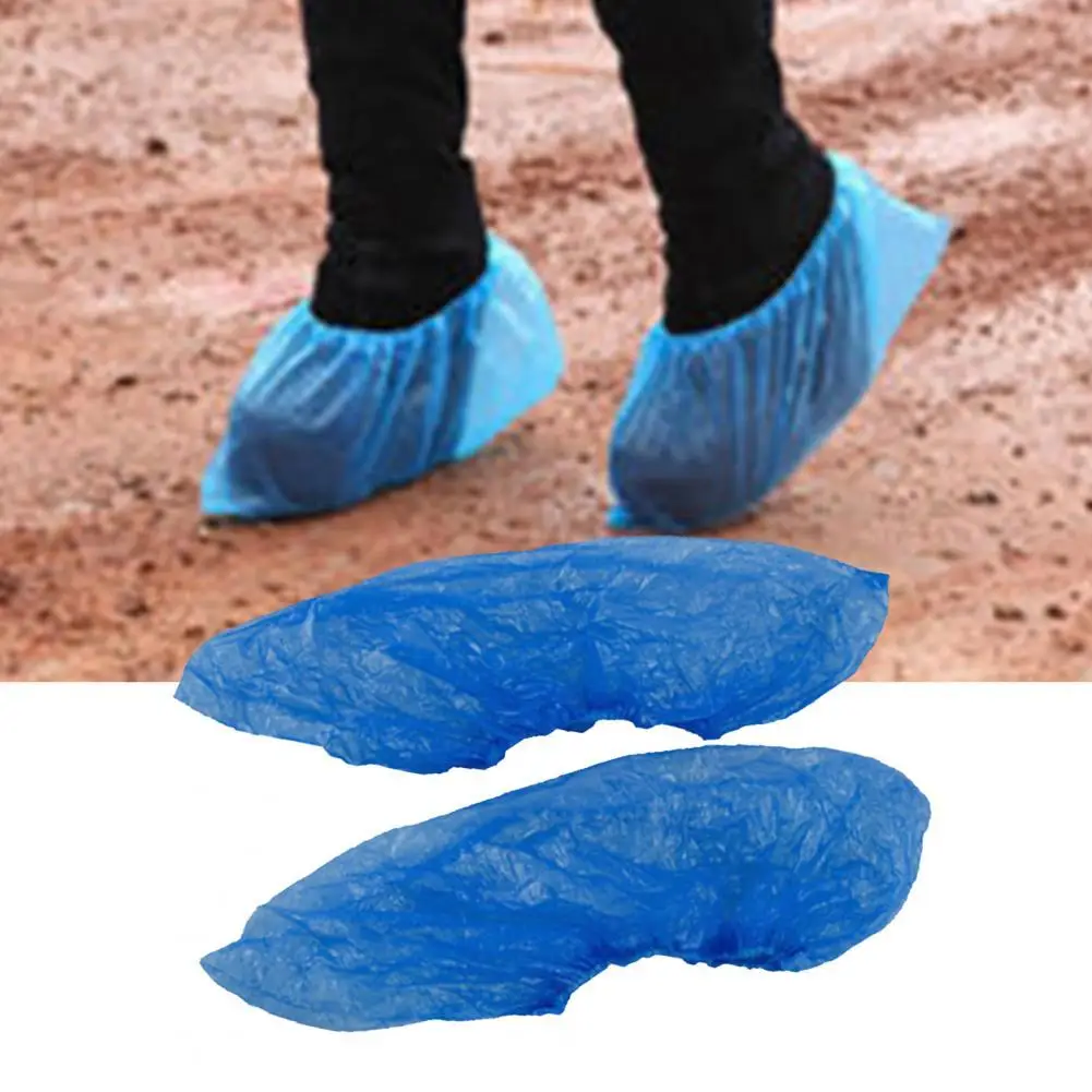 100PCS Waterproof Boot Covers Plastic Shoe Covers Overshoes 
