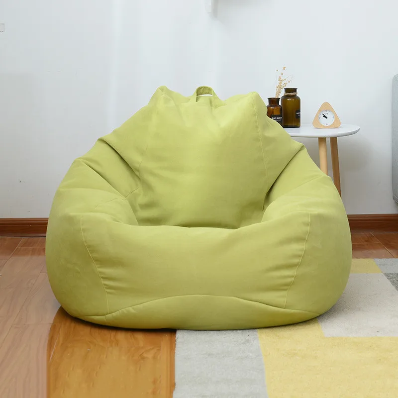 

8 Colors Small Lazy Bean Bag Sofas Cover Chairs with Filler Linen Cloth Lounger Seat Bean Bag Pouf Couch Living Room Products
