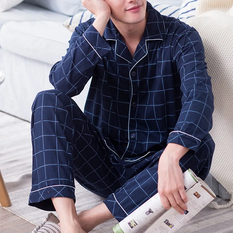 silk loungewear Autumn Winter Men's Cotton Pajamas Letter Striped Sleepwear Cartoon Pajama Sets Casual Sleep&Lounge Pyjamas Plus Size Pijama jockey pajama pants Men's Sleep & Lounge