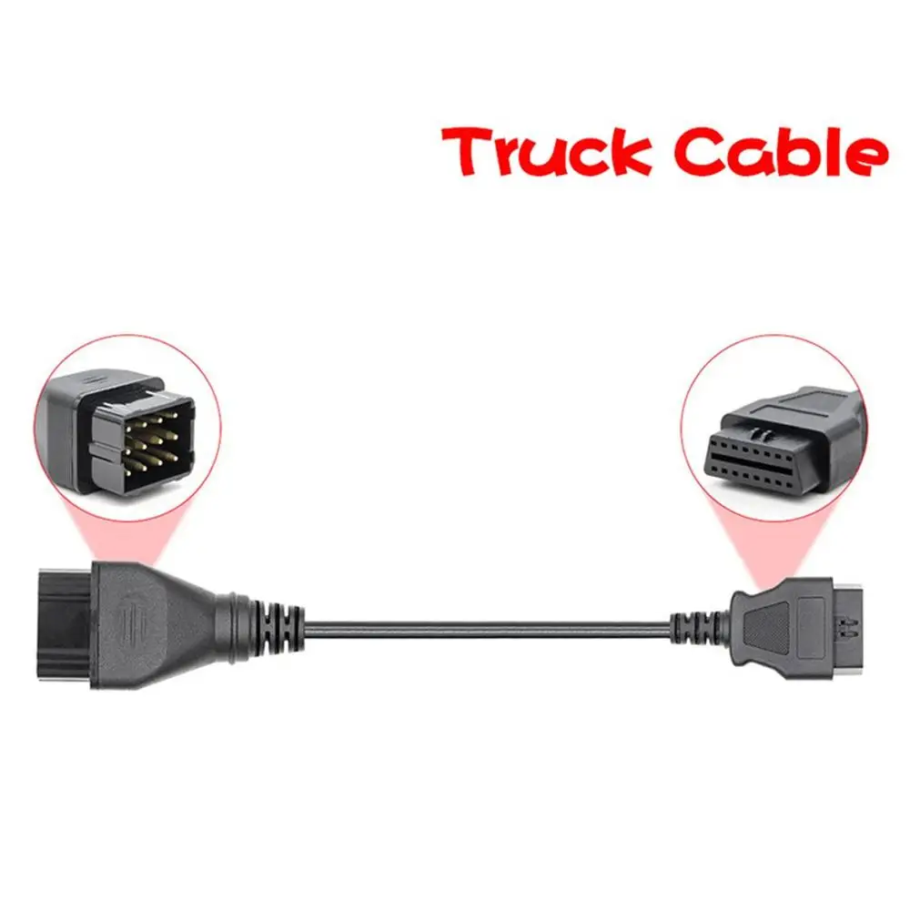 Грузовик кабель адаптер конвертер кабель OBD1 в OBD2 для Renault 12Pin штекер в OBD2 16Pin женский автомобильный диагностический инструмент