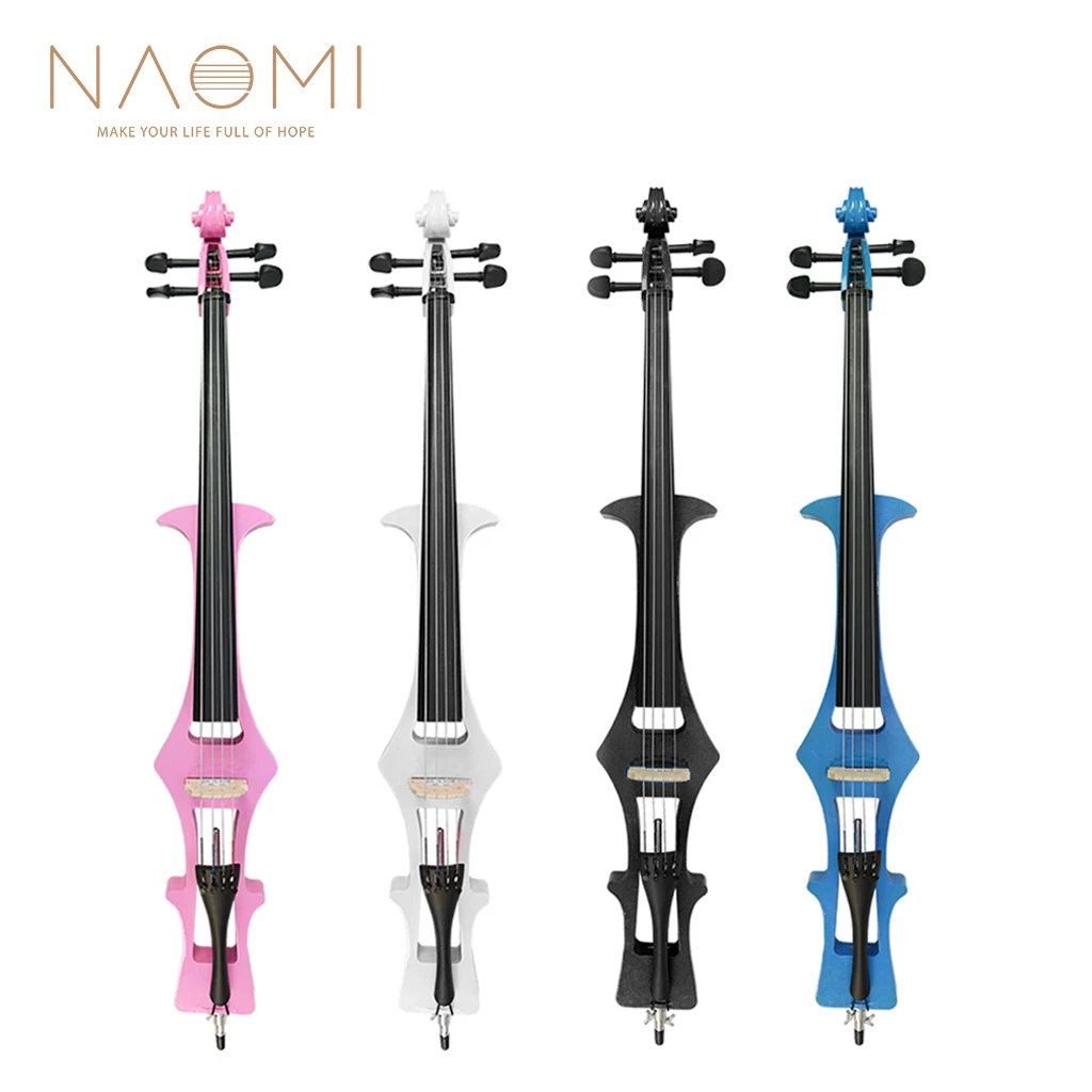 Naomi 4/4 Full Size Electric Cello Solid Wood Preamp Electric Silent