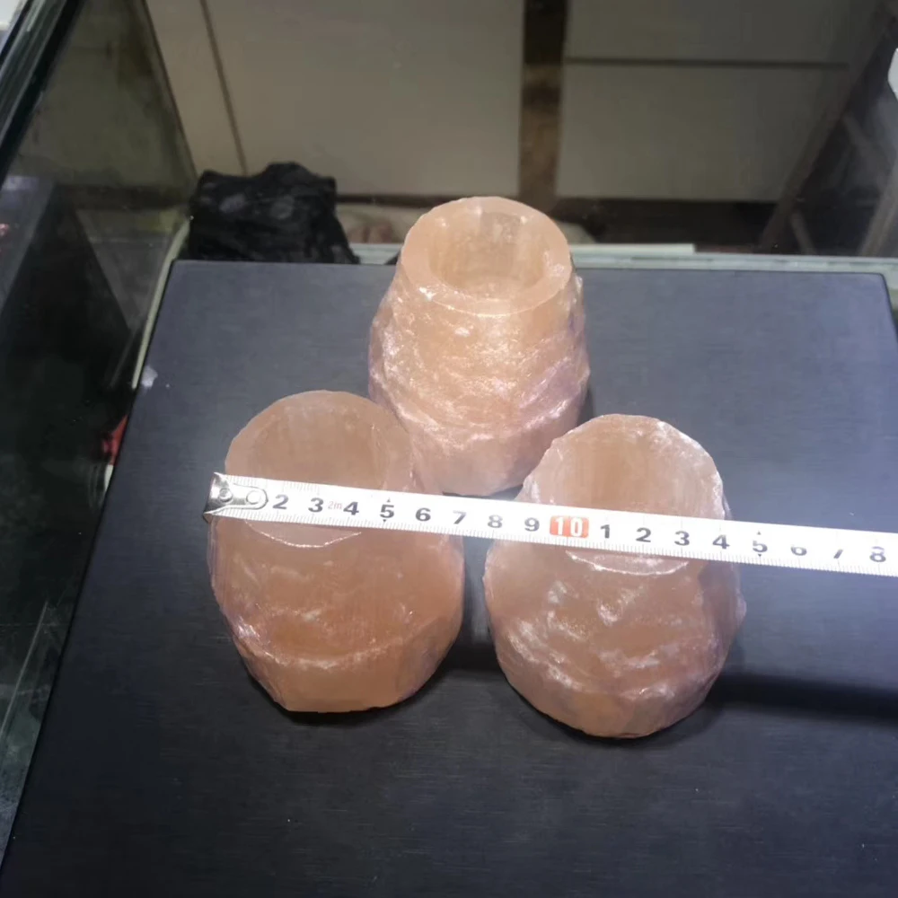 Натуральный оранжевый selenite candleholder драгоценный камень подсвечник развеять отрицательную энергию медитации рейки кварц для лечения минеральных пятен