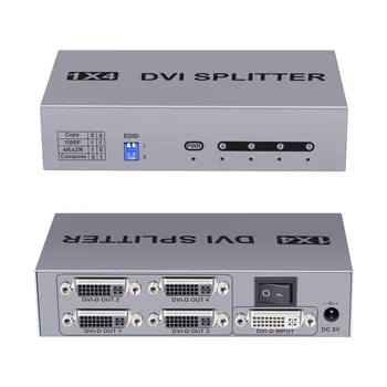 

DVI SPLITTER 1x 4 HD 1 in 4 out 1 Drag 4 display DVI SPLITTER 1x 4 at the same time