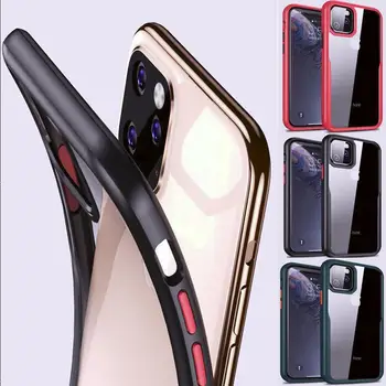

100pcs/lot Luxurry Drop Proof Transparent Case for iphone 11 Pro/11 Pro Max 6.8inch Soft TPU Phone Cover Red Green Color