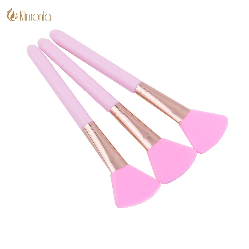  1pcs Soft Silicone Facial Face Mash Pink Fan Shaped Makeup Brush Women Mixing Skin Face Care Beauty