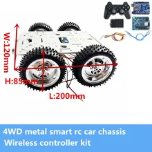 C300 4WD металлический Смарт RC робот шасси автомобиля комплект с беспроводной Wi-Fi/Bluetooth/ручка контроллер комплект 4 шт. DC мотор DIY для Arduino