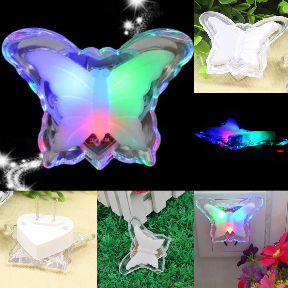 LED Butterfly Night Light Butterfly Shape Socket Light Energy Saving