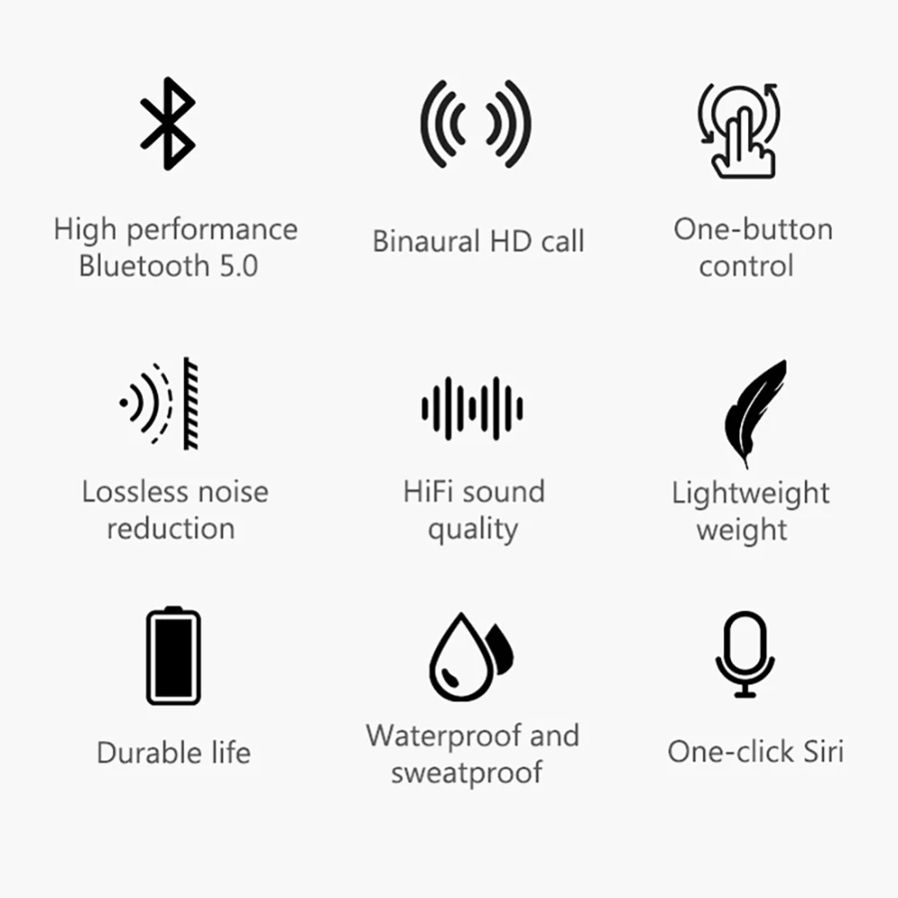 3D стерео беспроводные гарнитуры с двойным микрофоном Bluetooth 5,0 наушники Беспроводная Спортивная гарнитура гарнитуры для смартфонов