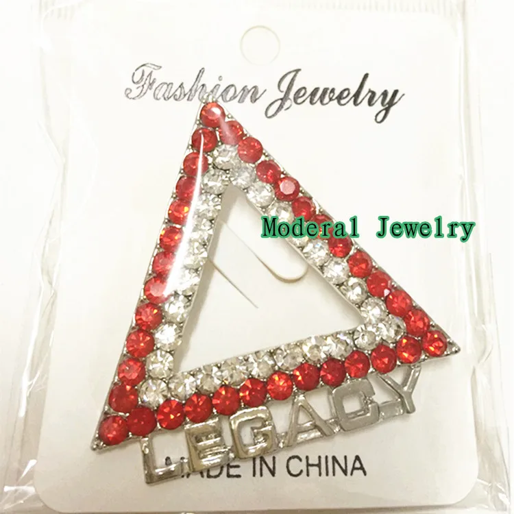 silver 5pcs total Треугольная брошь delta sigma theta, красные, белые стразы, 45*45 мм, DST, традиционная брошь, аксессуары, принимаются на заказ, OGB014-1 - Окраска металла: silver 5pcs total
