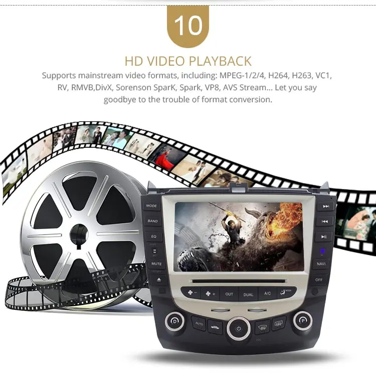 Best LJDA 7 Inch 2 DIN Android 9.0 Car DVD Player For Honda Accord 2003 2004 2005 2006 2007 Radio Audio WIFI Canbus GPS Navigation BT 12