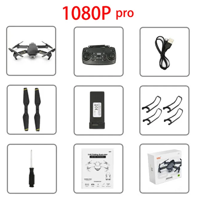 1080p pro Дрон 4k HD широкоугольная камера WiFi Трансмиссия FPV Дрон высота один клик назад Квадрокоптер VS e58 Дрон с камерой квадрокоптер с камерой профессиона квадрокоптер с камерой квадракоптер квадрокоптер дрон с камерой - Цвет: 1080p pro