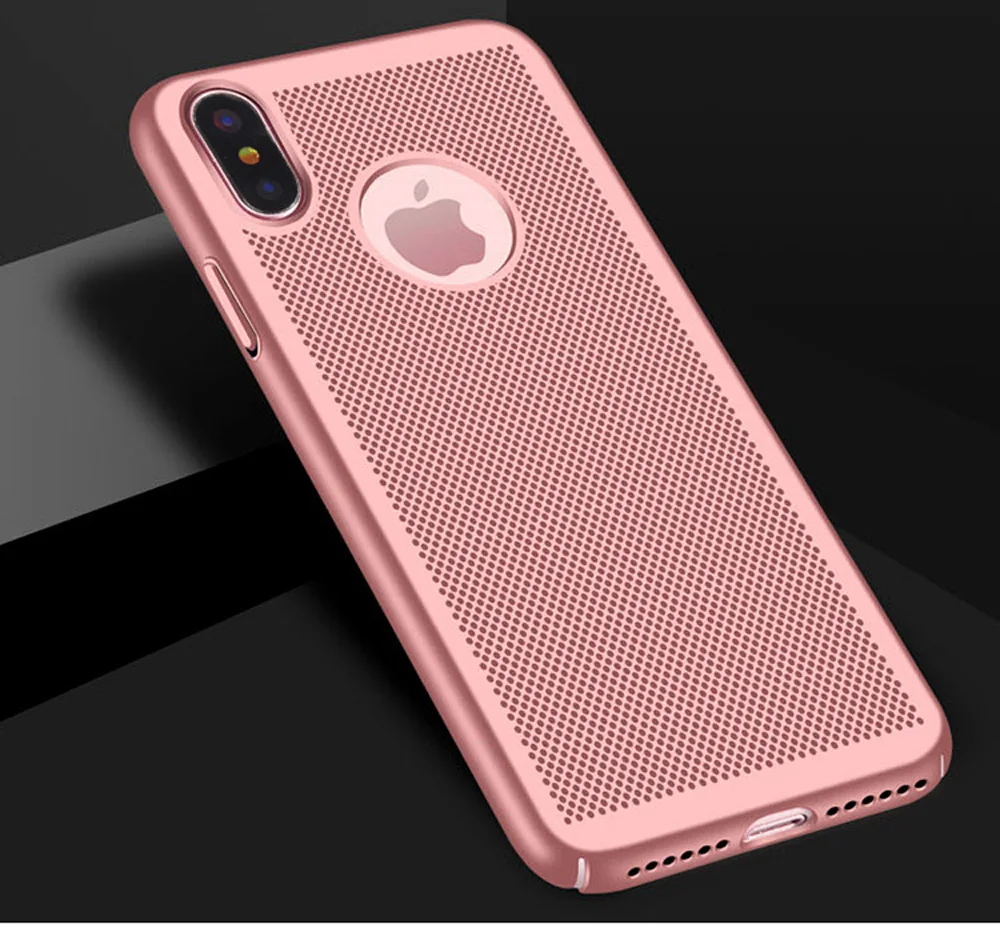 Ультра тонкий чехол для телефона для iPhone 6 6s 7 8 Plus XR полые чехлы с рассеиванием тепла Жесткий ПК для iPhone XS задняя крышка Coque X S MAX