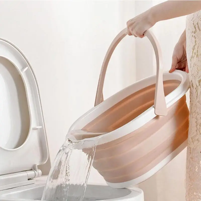 Portable Mop Bucket Foldable Plastic Wash Basin Footbath Collapsible KItchen Dishpan Household Cleaning Accessories