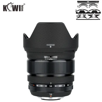 

KIWIFOTOS Anti-Slide Lens & Lens Hood Protective Skin Film Case For FUJIFILM XF 16mm f/1.4 R WR Lens 3M Sticker Matrix Black