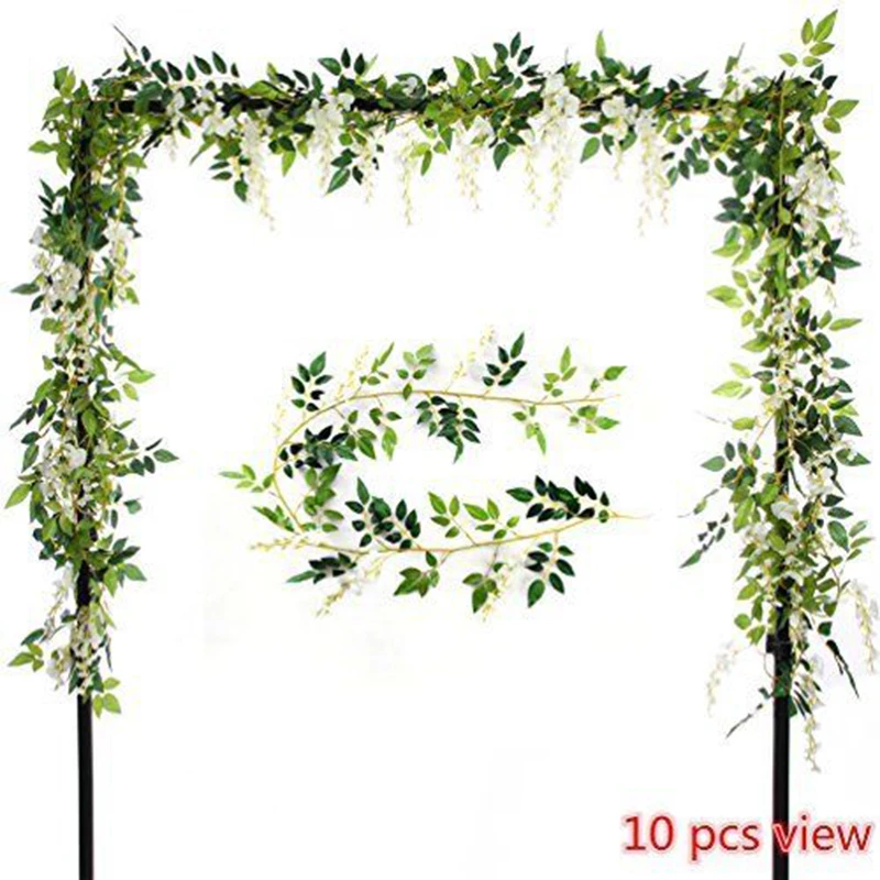 6.6 FT Hanging Artificial Silk Wisteria Fake Garden Flowers Plants Vines Wedding