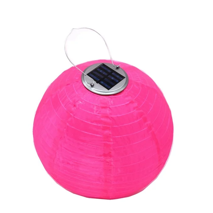 Hot Pink 12 дюймов фонарь солнечный садовый светильник наружный фонарь шар Солнечный Сказочный Глобус лампа свадебное украшение с батареей праздничный светильник ing - Испускаемый цвет: Hot Pink