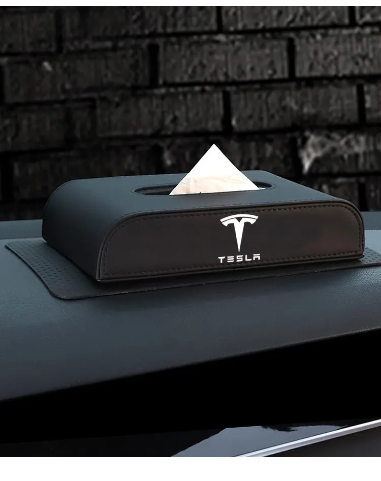 Для Tesla модель 3 X S PU кожаный держатель для салфеток держатель черный красный