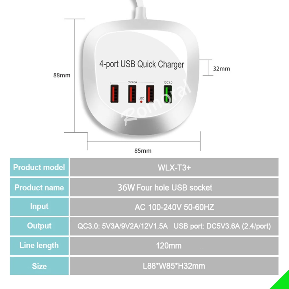 USB Quick Charge 3.0 Adapter HUB Wireless Charger Charging Station