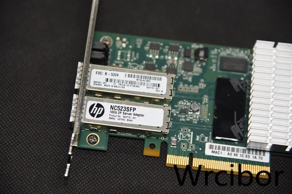 Hp NC523SFP QLE3242-hp Dual port 10GbE 593742-001 593715-001 SFP+ PCI-E NIC сетевой адаптер 2*3 M SFP+ кабель