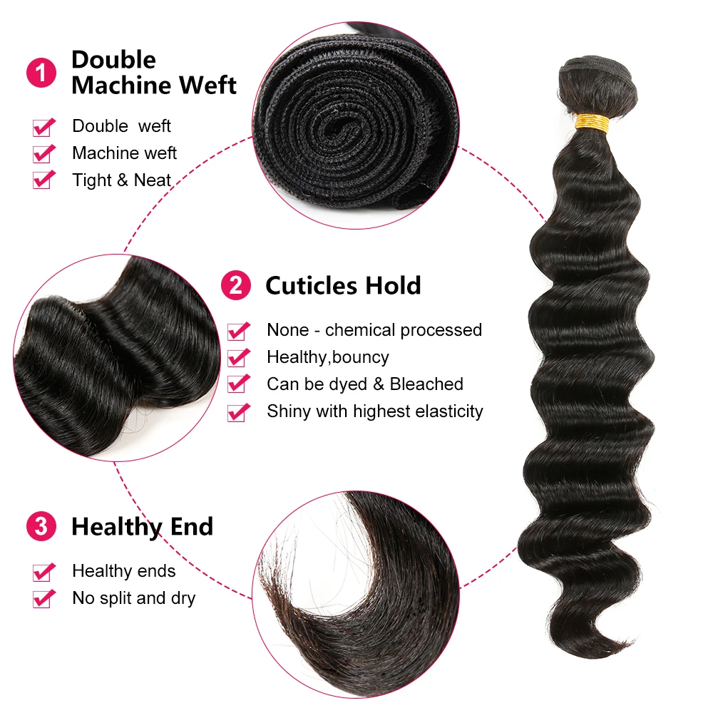 Необработанные бразильские волнистые пряди с фронтальным 13*4 швейцарским