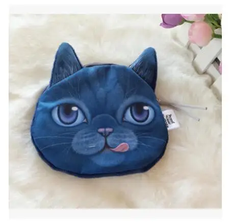 22 цвета, бумажники для монет, кошелек для собак, 3D милый кошелек, сумка, животное, лицо, молния, мини, кошка, собака, портмоне - Цвет: 18