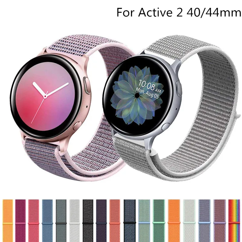 20 мм 22 нейлоновый ремешок для часов Samsung Galaxy Active 2 42 46 мягкий дышащий сменный