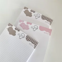 Bloc notes B5 à motif de dessin animé, mignon, pet, chiot, Plaid, journal d'étudiant, papier d'apprentissage, livre de mots, cahier à feuilles mobiles, papeterie scolaire, 30 feuilles 