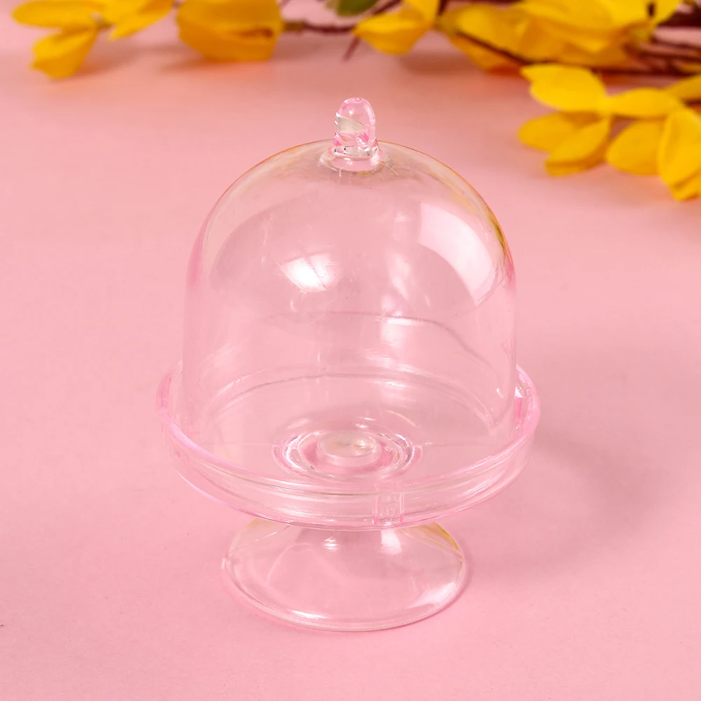 12Pcs/set Mini Candy Cake Snack Stemware Plate Holder Moisture Proof Anti Fly Mosquito Food Dome Cover Wedding Party Ornament 1
