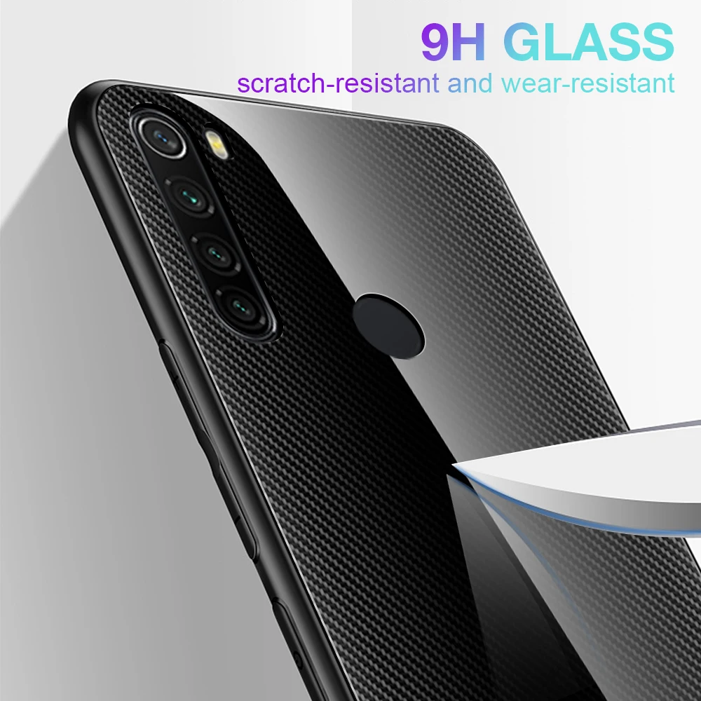 Чехол с градиентным стеклом для Xiaomi Redmi Note 8 Pro задняя крышка противоударный чехол для телефона Redmi Note8 Hongmi Note 8Pro