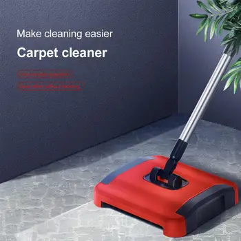 

Carpet Floor Sweeper Cleaner Hand Push Automatic Broom for Home Office Carpet Rugs Dust Scraps Paper Cleaning with Brush
