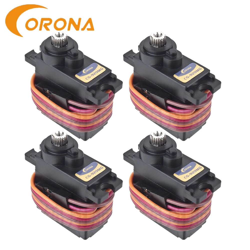 

Corona CS-929MG 9g Metal Gear Simulate Steering Servo JR/FUTABA Plug For 1/10 1/8 Rc Cars Buggy Truck Boat Fixed-wing Airplane