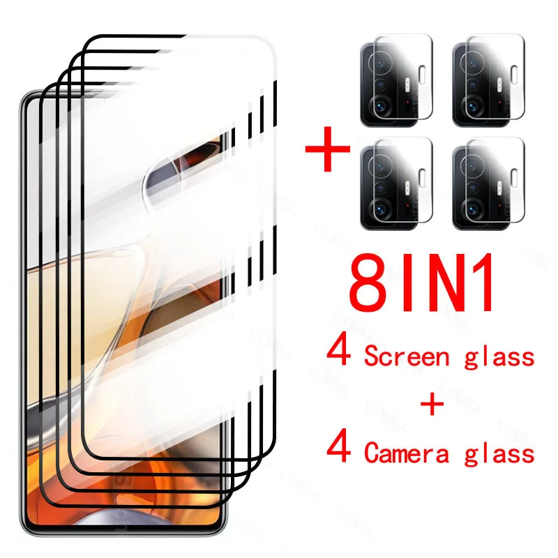 Full Glue Glass For Xiaomi Mi 11T Screen Protector Tempered Glass For Xiaomi Mi 11T Pro Protective Film For Xiaomi Mi 11T Lens 4 in 1 2 5d tempered glass for xiaomi 11t pro glass for xiaomi 11t pro screen protector 9h camera lens film for xiaomi 11t 10t