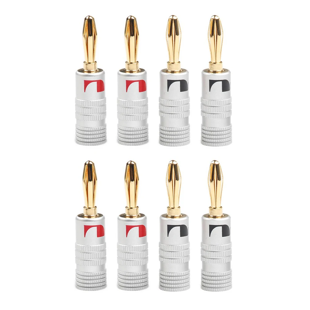 8Pcs 4mm Banana Plugs New 24K Gold Speaker Nakamichi for Video Connector | Обустройство дома