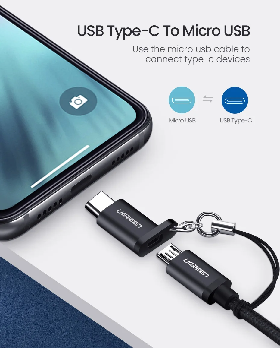 Ugreen USB C adaptateur OTG Type C vers Micro USB C convertisseur de câble pour Macbook Pro Samsung Galaxy S10 S9 Huawei type-c USB OTG
