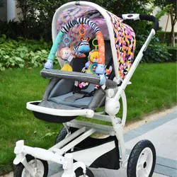 Hamac pour bébé, Animal de dessin animé, jouet, hochet en peluche, corde musicale, Clip de lit pour enfants 