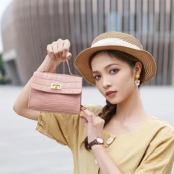 

Female Square Crossbody Bag Women Fashion Mini PU Tote Handbag Purse Ladies Portable Shoulder Woman Messenger Stone Pattern Bags