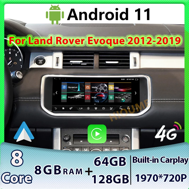 Автомобильный мультимедийный dvd-плеер Android 11 8 + 128G GPS для Land Rover Range Evoque LRX L538 2012-2019