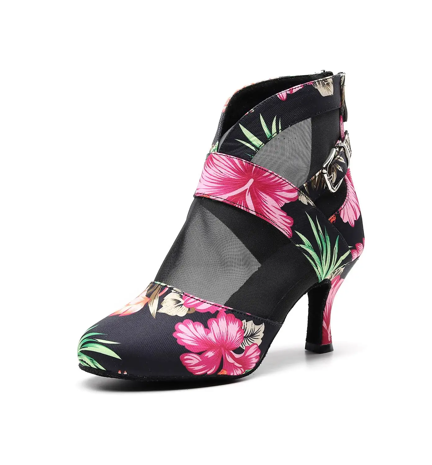 

Professionally Salsa Jazz Ballroom Latin Dance Shoes For Dancing Women Line Cow Outsole High Heels Silk 1047 Boots