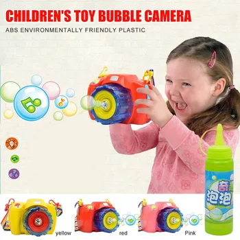 

Camera Bubble Machine Portable Bubble Hurricane Machine Automatic Kid Toy with LED Light Music Christmas Birthday Gift