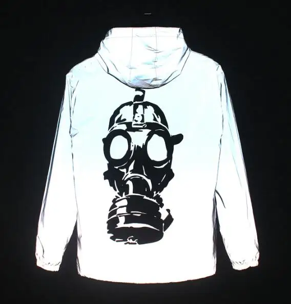 

Zogaa 2019 Spring/autumn Men Windbreaker Reflective Jacket Casual Hip Hop Jackets and Coats with Funny Logos Designed Streetwear