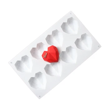 

Diamond Love Heart Mould Mousse Cake Silicone Baking Mold Diy Chocolate Dessert Baking Italian Same Mold Valentine's Day Present