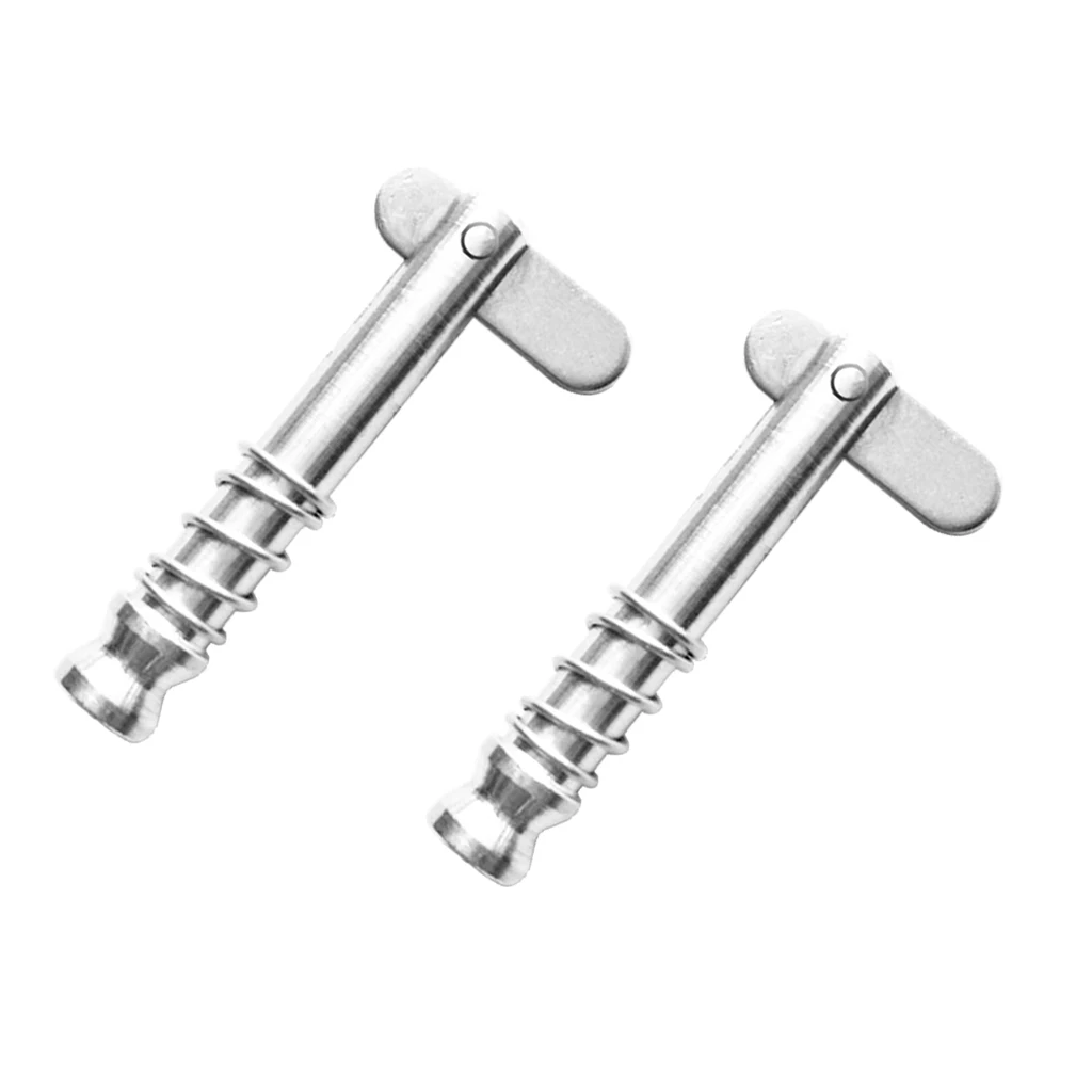 2pcs Boat Bimini Top Quick Release Pin 1/4 inch 6mm with Drop Cam & Spring Marine Grade 316 Stainless Steel Boat Deck Hinge Pins