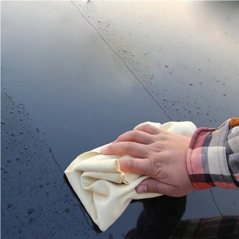 Натуральная замша из натуральной замши авто с подробным описанием Чистящая салфетка для мытья автомобиля замшевые абсорбент быстросохнущая Полотенца ботинки из натуральной овечьей кожи