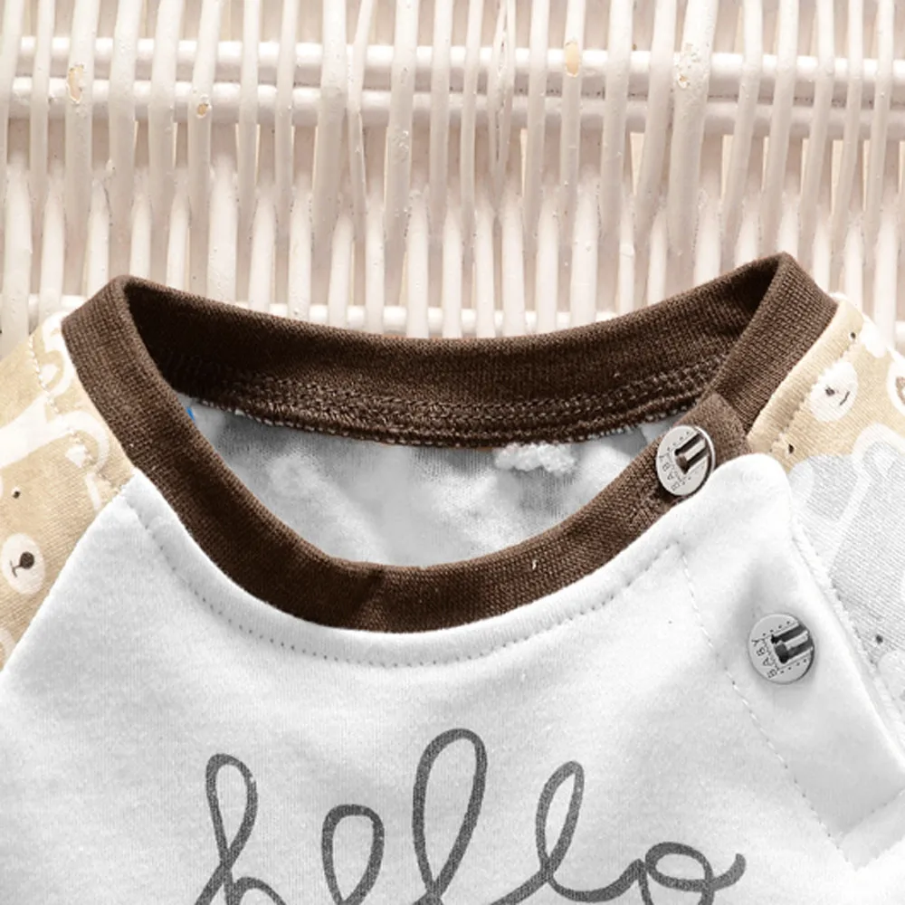 Newborn Infant Baby Boys Girls Cartoon Print Hoodie Tops Shirt+Pants Outfits Set baby girl clothes baby boy clothes ropa niña