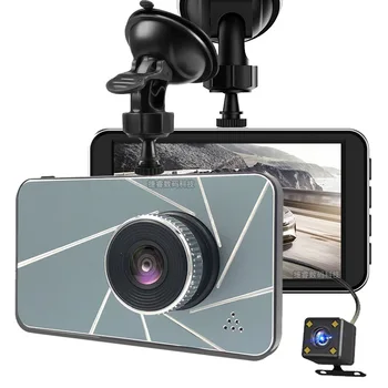 

Touch Screen 4-Inch Tachograph Car Mounted High-definition Night Vision Front and Back Dual Record Car DVR Dual Lens Reversing V