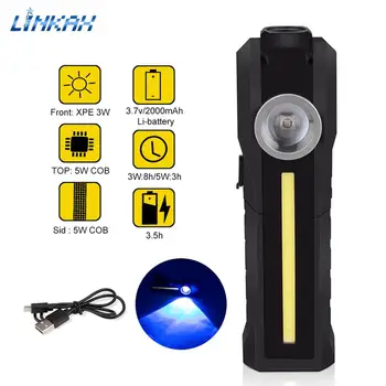 

Protable UVC Disinfection Flashlight USB Rechargeable Ultraviolet Work Light UVC Germicidal Working Light Sterilizing Lamp