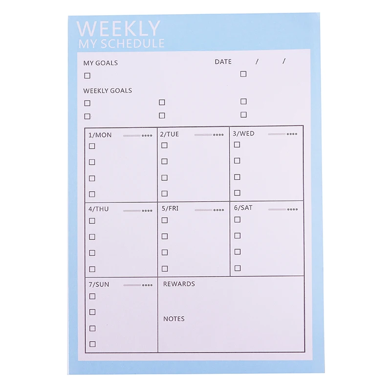 blue weekly Ежемесячный недельный ежедневник-планировщик, записная книжка, записная книжка, флэш-карта для учебы, рабочий планировщик, записная книжка, контрольный лист, школьные канцелярские принадлежности, поставка Bts - Цвет: blue weekly