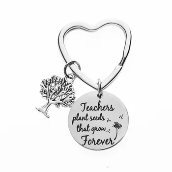 

Teachers Plant Seeds That Grow Forever Keychain Heart Shaped Ouch Keychain Thanksgiving Jewelry Gift For Teachers