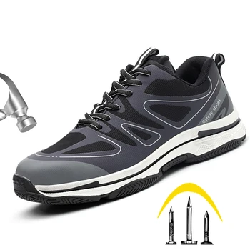 

Steel Toe anti-smashing safety shoes New men's autumn winter protective work shoes fashion Non-Slip outdoor sports hiking shoes